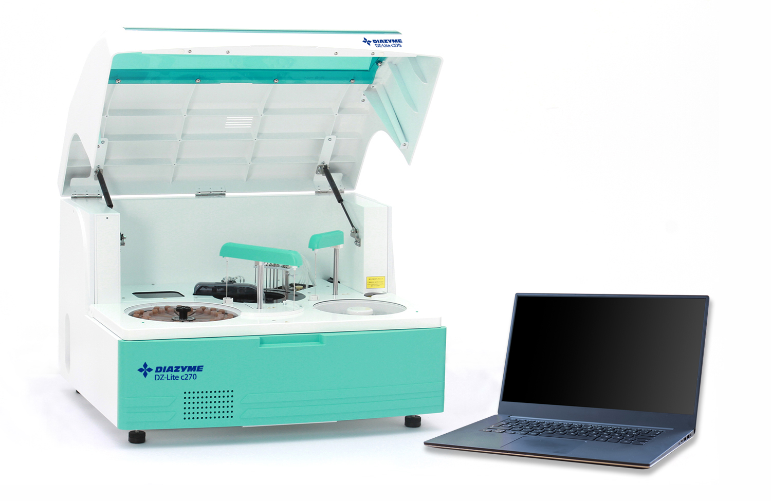 DZ-Lite™ c270 Chemistry Analyzer image of DZ-Lite™ c270 Chemistry Analyzer with laptop computer