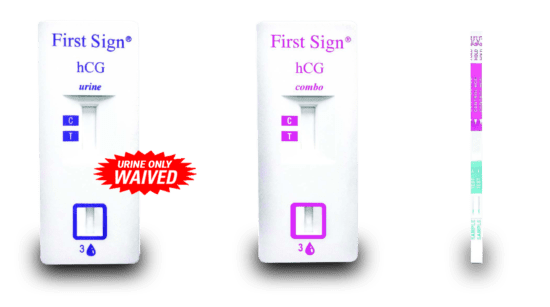 First Sign One-Step Urine Pregnancy Test cassettes