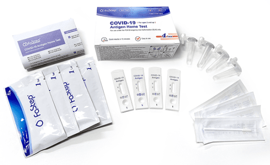 Fastep COVID-19 Antigen Home Test - 4 pack product contents
