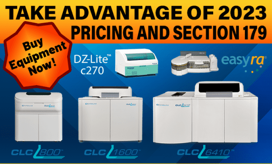 Take advantage of 2023 pricing and section 179 on clinical chemistry analyzers from CLC